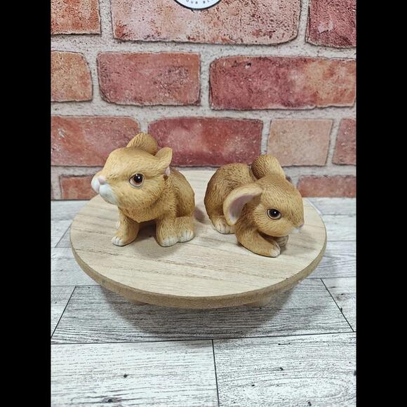 Homco Bunny Rabbit Figurine Set #1465 Vintage Home Interior Porcelain Retired - Picture 2 of 7